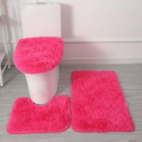 RBCKVXZ 3Pcs Bathroom Rugs Set, Super Soft Non Slip Bathtub Carpet and Absorbent Bath Mat, Plush Bath Mat, U-Shaped Rug and Toilet Lid Cover