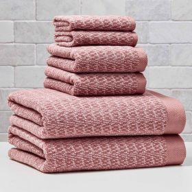 Signature Soft Cotton Melange 6 Piece Bath Towel Set,Old Rose