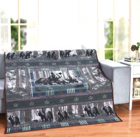 QUILT THROW BLANKET BEAR VERDANTRETREAT 50"X60"