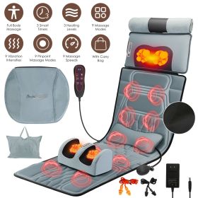 9 Modes Full Body Massage Chair Pad with Shiatsu Neck Foot Massagers, Inflatable Lumbar Support, Heat Therapy for Back Hip Leg Pain