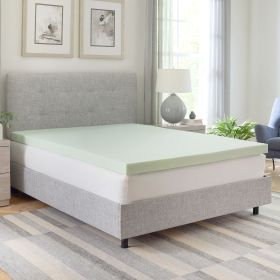 3-Inch Green Tea Infused Memory Foam Mattress Topper - King