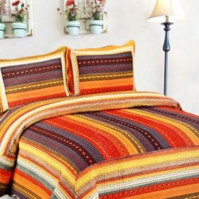 [Adventure Park] Cotton 3PC Vermicelli-Quilted Printed Quilt Set (Full/Queen Size)