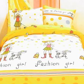 Blancho Bedding - [Fashion Girl(Serene City)(Comforter not included) ] 100% Cotton 4PC Duvet Cover Set (King Size)(Comforter not included)