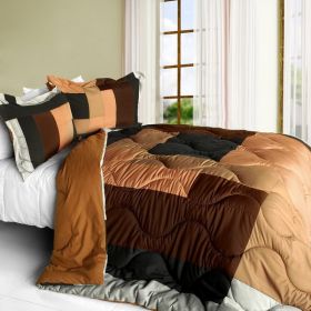 [Cassiel] Quilted Patchwork Down Alternative Comforter Set (Full/Queen Size)