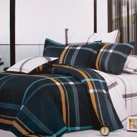Blancho Bedding - [Blue Devils] Luxury 7PC Bed In A Bag Combo 300GSM (King Size)