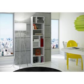Manhattan Comfort Durable Valenca Bookcase 4.0 with 10-Shelves in White