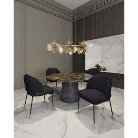 Manhattan Comfort Flor Fabric Dining Chair in Black