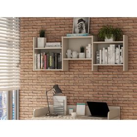 Manhattan Comfort Hampton Zig-Zag Wall Decor Shelves in Off White