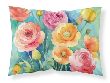 Ranunculus in Watercolor Standard Pillowcase Lightweight Super Soft Easy Care Decorative Artwork Pillowcase, Standard