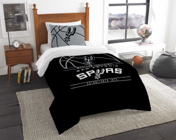 Spurs OFFICIAL NBA "Reverse Slam" Printed Twin Printed Comforter & Sham Set