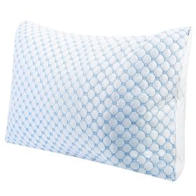 2Pcs Or 1Pc Cooling Memory Foam Pillow Ventilated Soft Bed Pillow With Cooling Gel Infused Memory Foam Machine Washable (Option: Queen-1Pc)