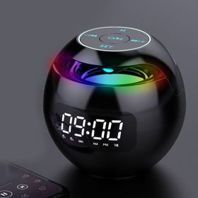 Wireless Portable Speaker With Clock Alarm & Human Body Induction, Color Atmosphere Light, Waterproof Small Speaker With Light Card (Color: black, Model: Induction Plate)