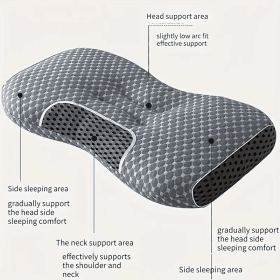 3D Knitted Cotton Massage Pillow(1pack) (Color: gray)
