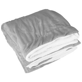 Fleece Throw Blanket Warm Soft Flannel Bed Cover Cuddly Cozy Sofa Travel Car Blanket w/ Queen King Throw Size Optional (Color: gray, size: One size)