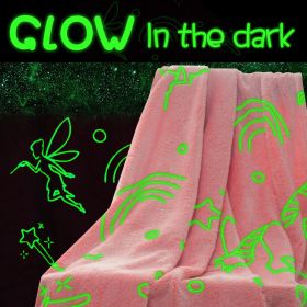Glow in The Dark Blanket Unicorn Gifts for Girls Kids;  Super Soft Blanket for 1-10 Year Old Birthday Christmas Halloween Thanksgiving Easter Gif (Color: Starship Grey)