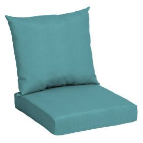 45" x 22.75" Solid Tan Rectangle Outdoor 2-Piece Deep Seat Cushion (Color: Turquoise)