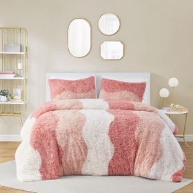 Ombre Shaggy Faux Fur Comforter Set (Color: as Pic)