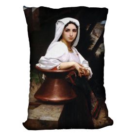 Italian Girl Drawing Water By Bouguereau Cushion (Insert: Without Insert, size: 16" X 16")