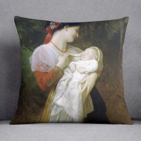Maternal Admiration By Bouguereau Cushion (Insert: Without Insert, size: 18" X 18")