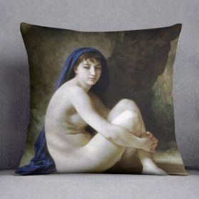Seated Nude By Bouguereau Cushion (Insert: Without Insert, size: 14" X 14")