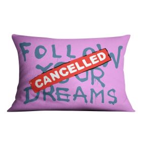 Banksy Follow Your Dreams Purple Cushion (Insert: With Insert, size: 16" X 16")