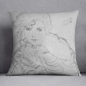 Bust of a woman by Klimt Cushion (Insert: With Insert, size: 20" X 20")