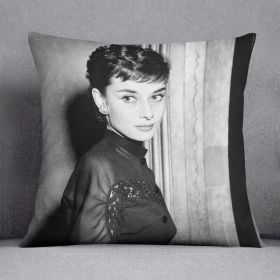 Audrey Hepburn in 1953 Cushion (Insert: With Insert, size: 14" X 14")