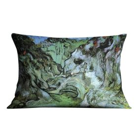 Les Peiroulets Ravine 2 by Van Gogh Cushion (Insert: Without Insert, size: 20" X 20")