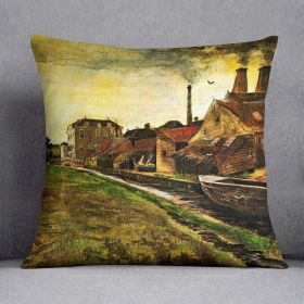 Iron Mill in The Hague by Van Gogh Cushion (Insert: Without Insert, size: 20" X 20")