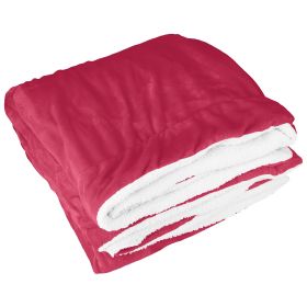 Fleece Throw Blanket Warm Soft Flannel Bed Cover Cuddly Cozy Sofa Travel Car Blanket w/ Queen King Throw Size Optional (Color: Red, size: Queen)