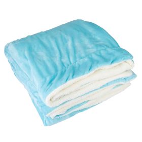 Fleece Throw Blanket Warm Soft Flannel Bed Cover Cuddly Cozy Sofa Travel Car Blanket w/ Queen King Throw Size Optional (Color: Turquoise, size: One size)